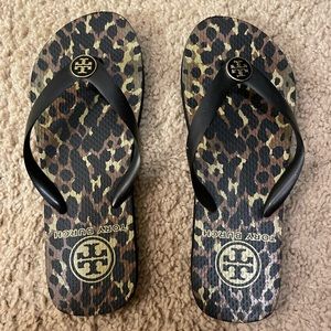 Tory Burch Army Print Flip Flops